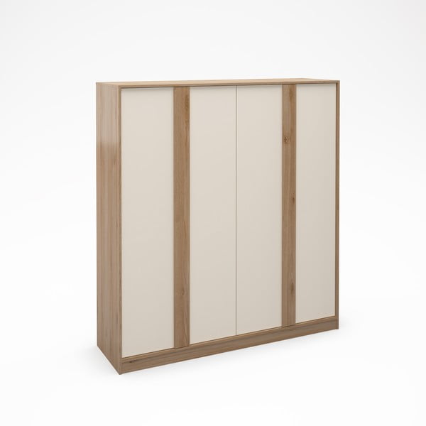 Kremno belagarderobna omara v hrastovem dekorju 180x197,5x53 cm Dennis – Marckeric-image-4