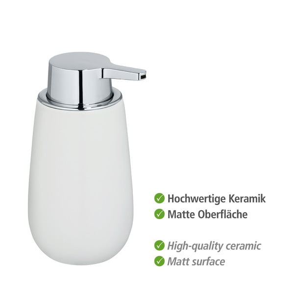 Bel keramični dozirnik za milo Wenko Badi-image-3