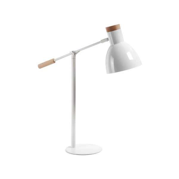 Bela namizna svetilka iz masivne bukve s kovinskim senčilom (višina 54 cm) Tescarle – Kave Home