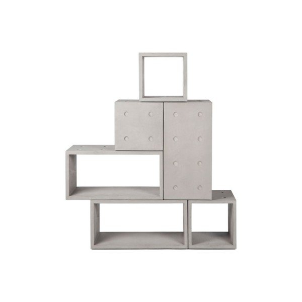 6-delna betonska modularna knjižna polica Lyon Béton  Dice-image-2