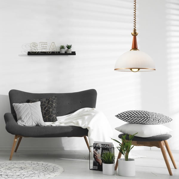 Rjava/zlata viseča svetilka s steklenim senčilom ø 30 cm Ciara – LAMKUR-image-2