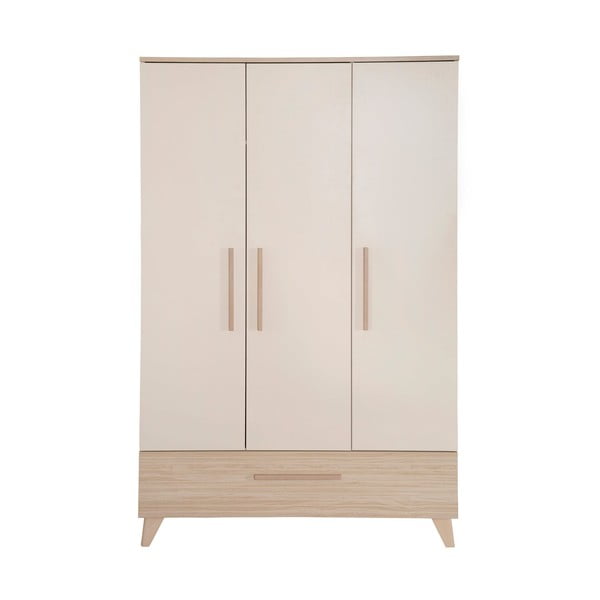 Kremno bela/naravna otroška garderobna omara v hrastovem dekorju 118x190x52 cm Sidney – Roba