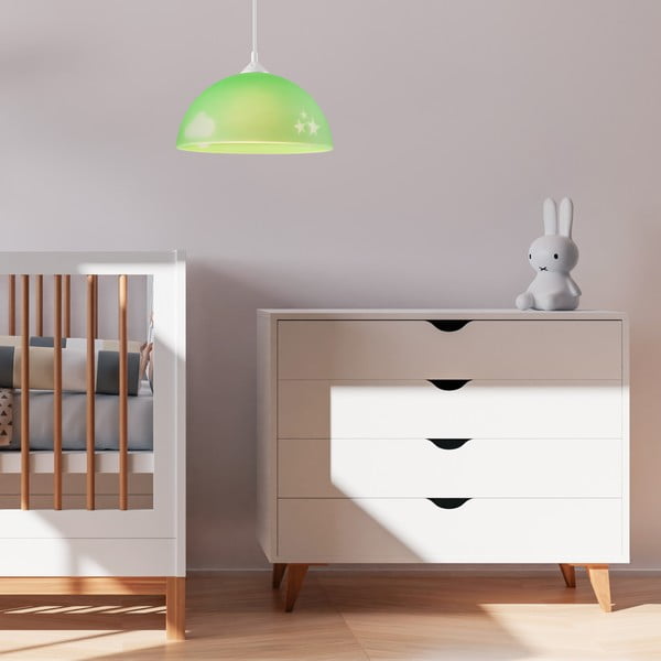 Zelena otroška svetilka s steklenim senčnikom ø 30 cm Day & Night – LAMKUR-image-3