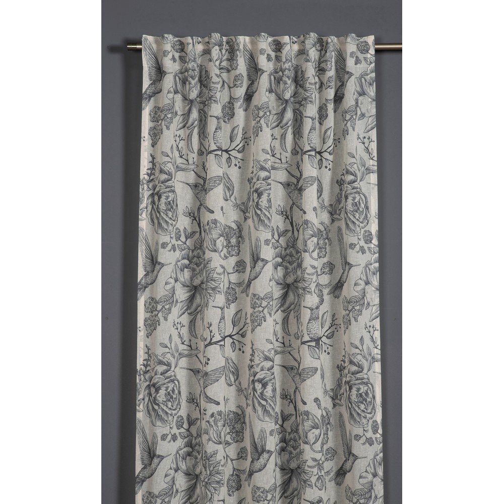 Siva zavesa 135x245 cm Birds and Roses