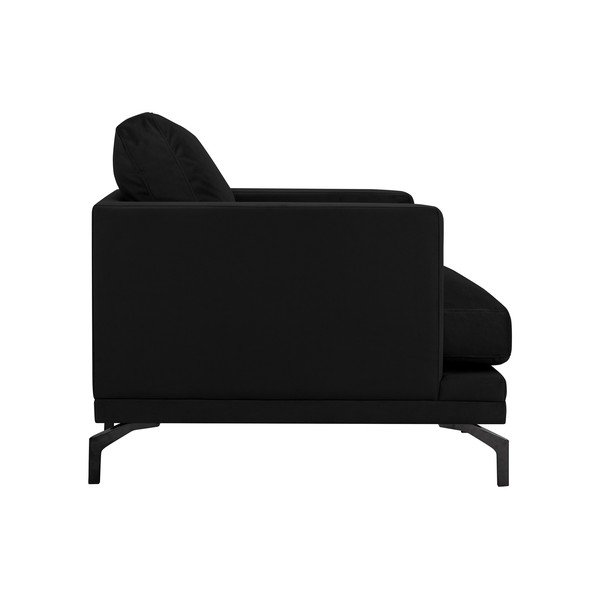 Črn fotelj z naslonom za noge v črni barvi Windsor & Co Sofas Jupiter-image-2