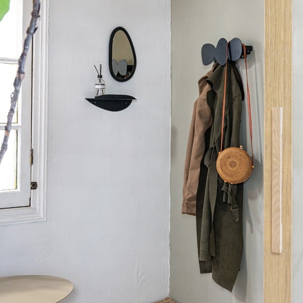 Črn kovinski stenski obešalnik 35 cm Tumulo – Spinder Design-image-1