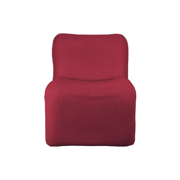 Rdeč/bordo rdeč fotelj iz tkanine bouclé Fuerza – Leitmotiv-image-2