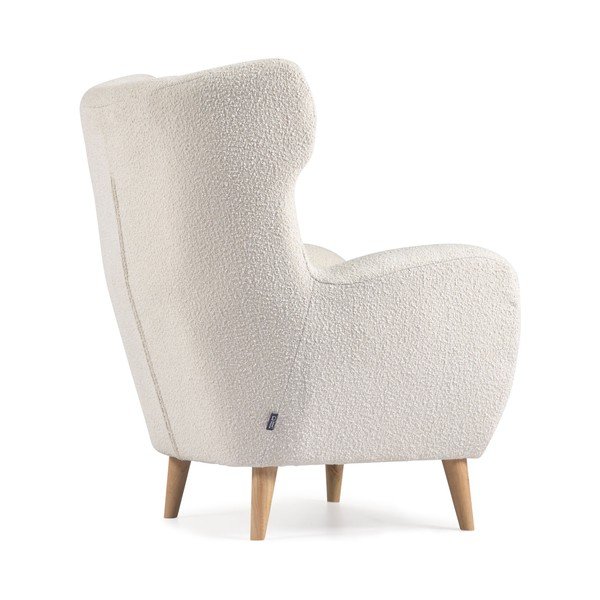 Bel fotelj iz tkanine bouclé Patio – Kave Home-image-4