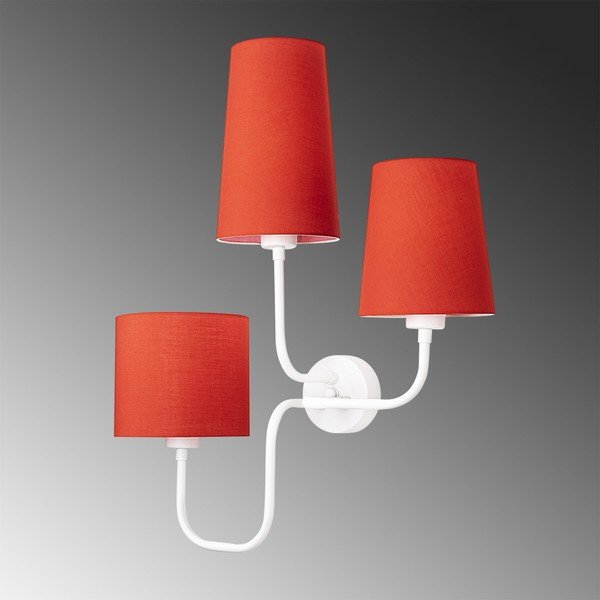 Bela kovinska stenska svetilka z rdečimi odtenki Opviq lights Eleni-image-4