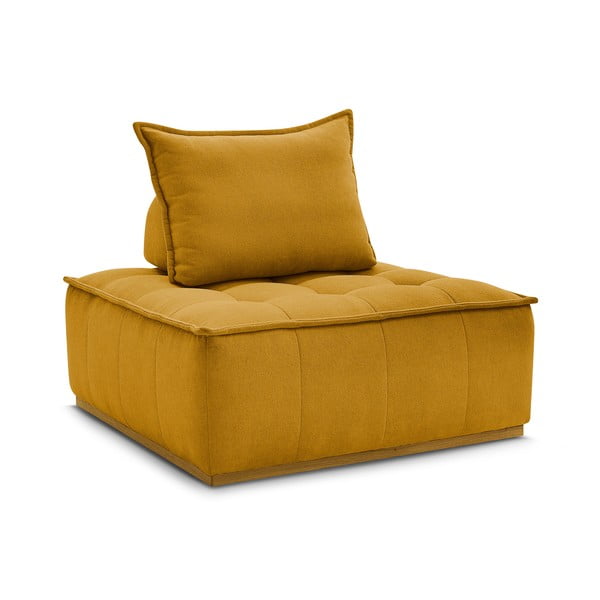 Gorčično rumen fotelj iz šenilje Elisa – Bobochic Paris