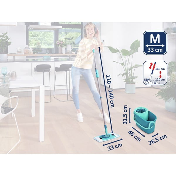 Mop z vedrom in rezervno krpo Clean Twist M Ergo - LEIFHEIT-image-1