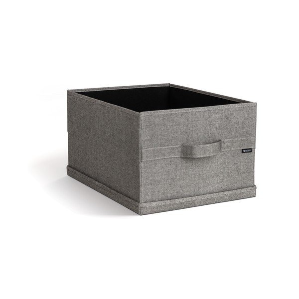 Siva tekstilna škatla za shranjevanje s pokrovom 36x46x25 cm Soft Storage Large – Bigso-image-1