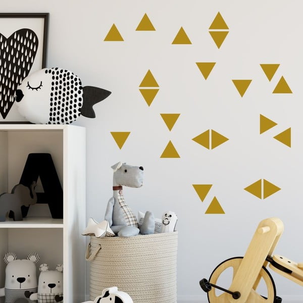 Komplet rumenih stenskih nalepk Severna Karolina Skandinavski Home Decors Triangle