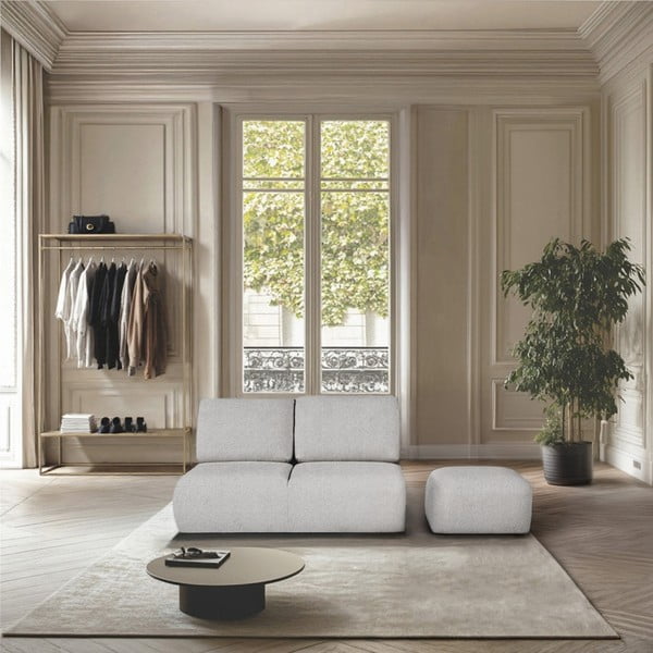 Svetlo siv tabure iz tkanine bouclé Mirel – Rodier-image-1