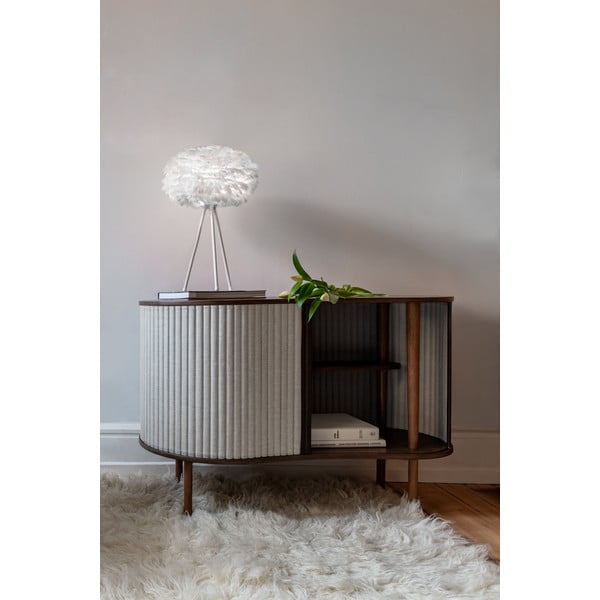 Siva/rjava nizka komoda v hrastovem dekorju z drsnimi vrati 100x67 cm Audacious – UMAGE-image-1