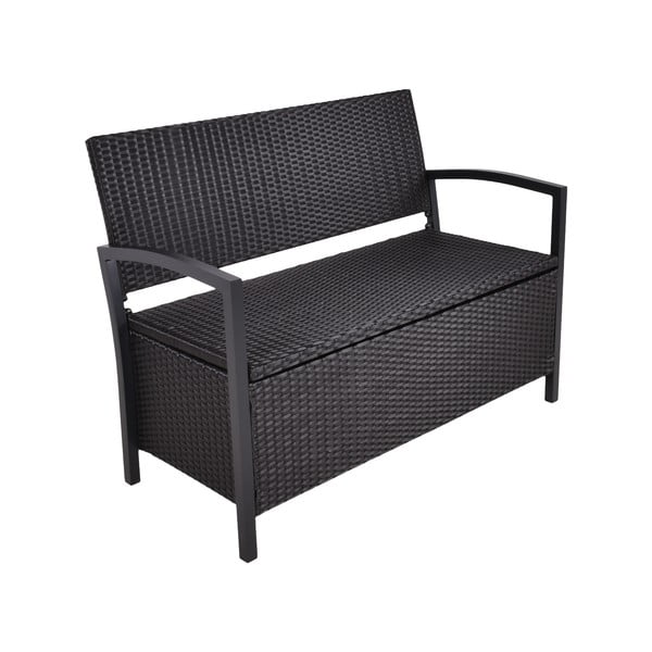 Črna vrtna klop iz umetnega ratana Ferrara – Garden Pleasure