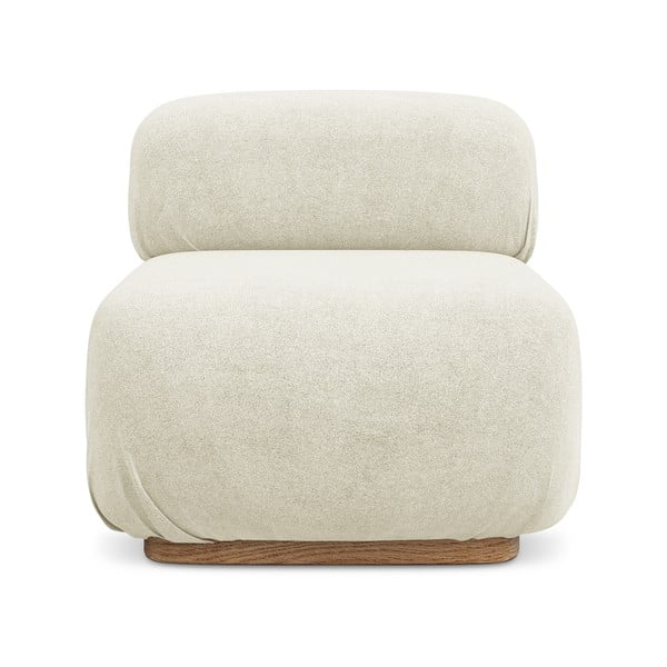 Kremno bel modul za sedežno garnituro iz tkanine bouclé Ailani – Makamii