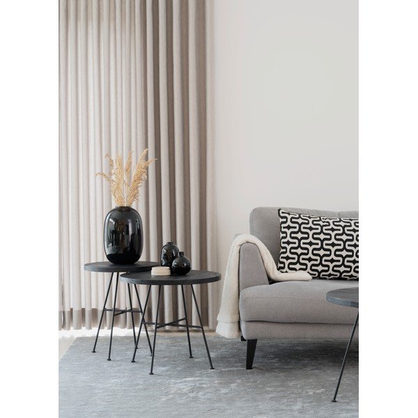 Set 2 črnih dodatnih mizic s ploščo iz borovega lesa Rowico Grafton-image-1