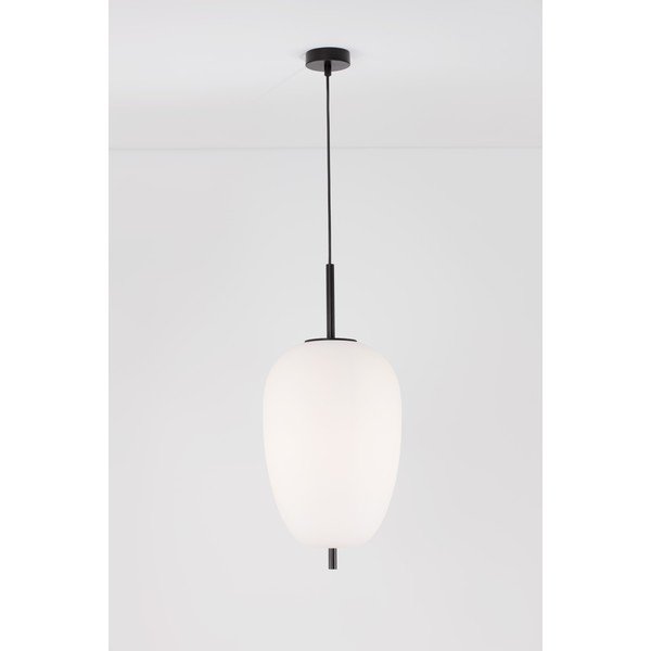 Bela/črna steklena viseča svetilka ø 27 cm Lato – Nova Luce-image-3