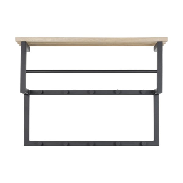 Črn/v naravni barvi kovinski stenski obešalnik s polico 71 cm Rizzoli – Spinder Design-image-2