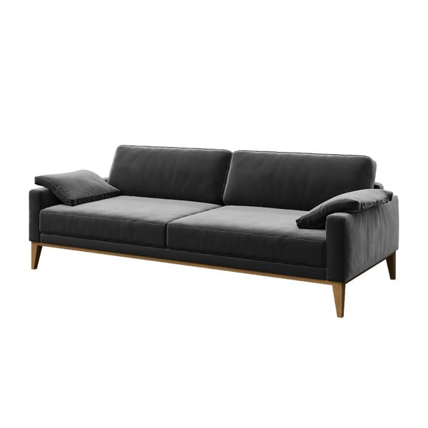 Temno siva žametna zofa MESONICA Musso 211 cm-image-2