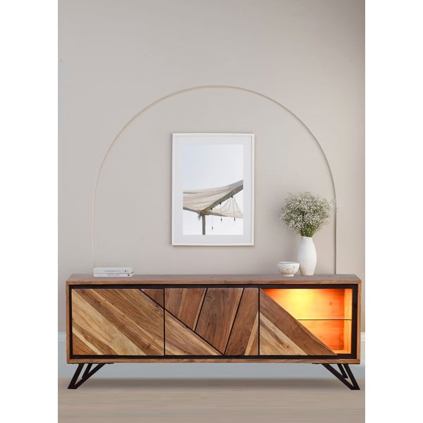 TV omarica iz masivne akacije v naravni barvi 150x51x40 cm Ambala – Interia Home & Living-image-1