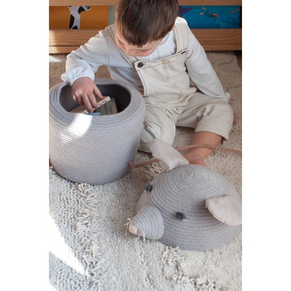 Siva tekstilna otroška škatla za shranjevanje ø 25x30 cm Renata the Rat – Lorena Canals-image-3