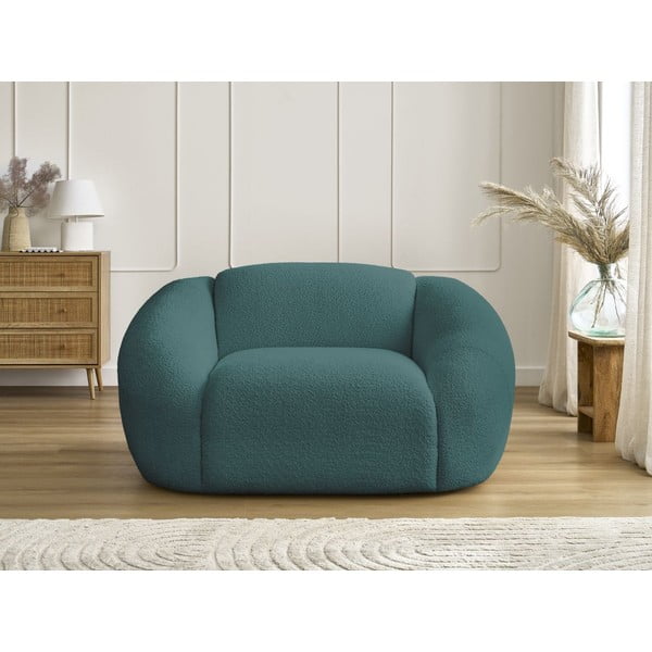 Turkizen fotelj iz tkanine bouclé Tina – Bobochic Paris-image-3