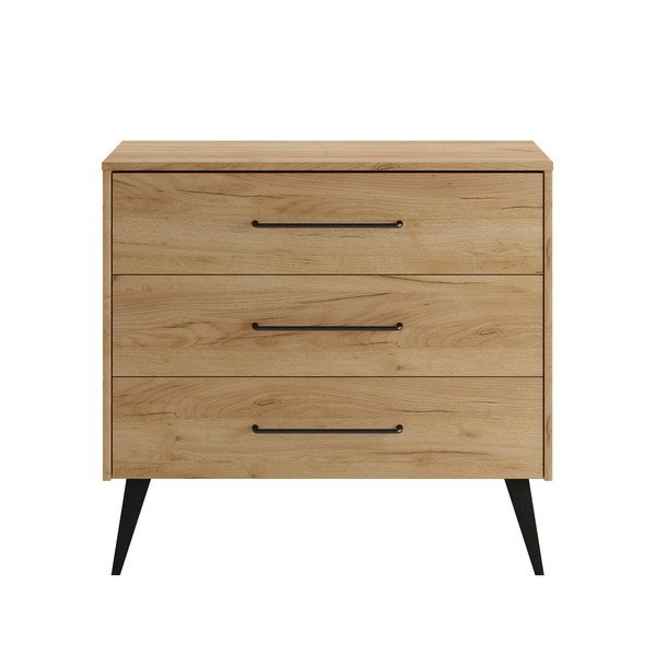 Nizka otroška komoda v dekorju bukve 100x92 cm Retro – Pinio