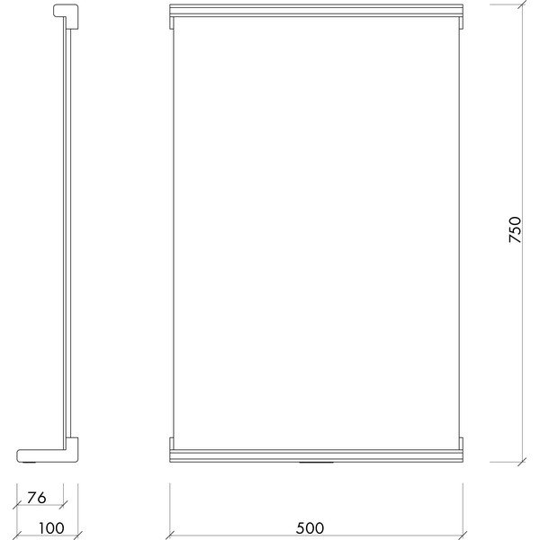 Stensko ogledalo s polico z lesenim okvirjem 50x75 cm Lun – noo.ma-image-4