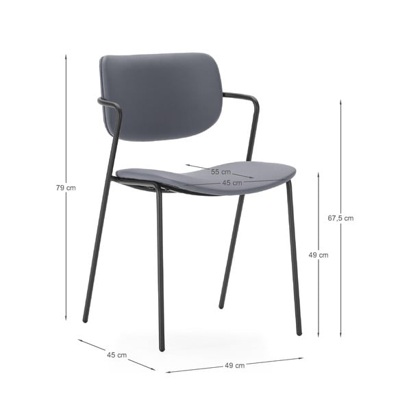 Temno sivi jedilni stoli v kompletu 2 ks Maika – Marckeric-image-4