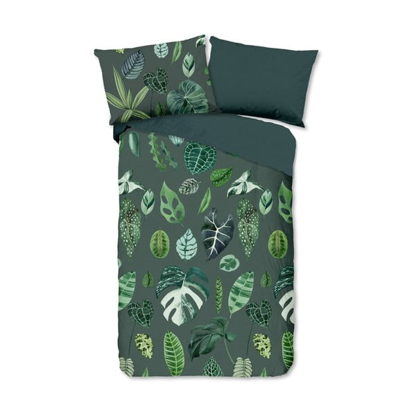 Temno zelena bombažna posteljnina 140x200 cm - Good Morning