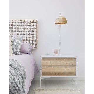 Črna/naravna namizna svetilka s senčnikom iz ratana (višina 56 cm) Damila – Kave Home