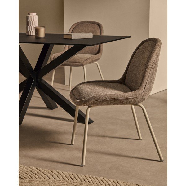 Sivo-bež jedilni stol Aimin – Kave Home-image-1