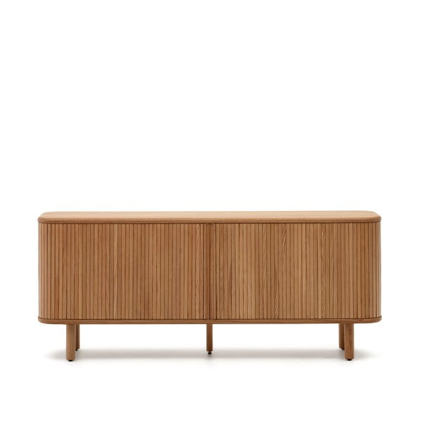 Komoda v jesenovem dekorju z drsnimi vrati v naravni barvi 180x75,5x40 cm Mailen – Kave Home