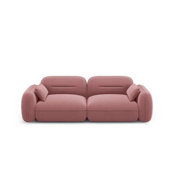 Rožnata žametna sedežna garnitura 230 cm Audrey – Interieurs 86