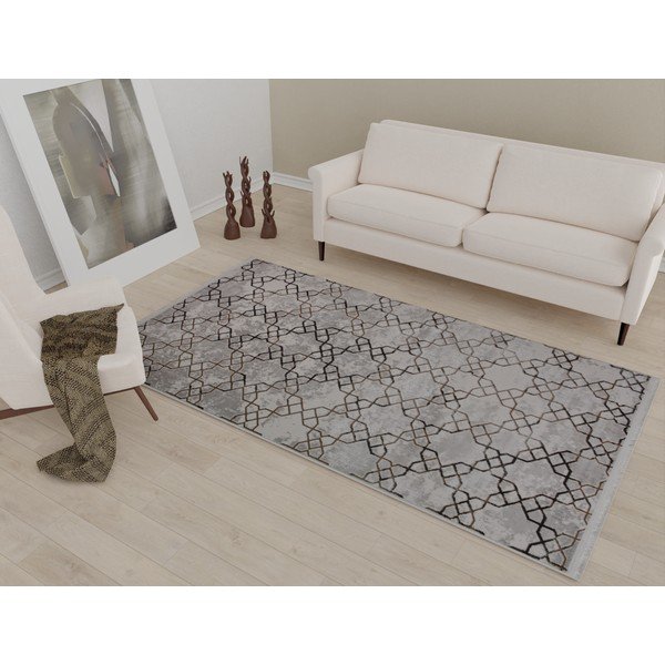Siva pralna preproga 160x230 cm Kahve – Vitaus-image-1