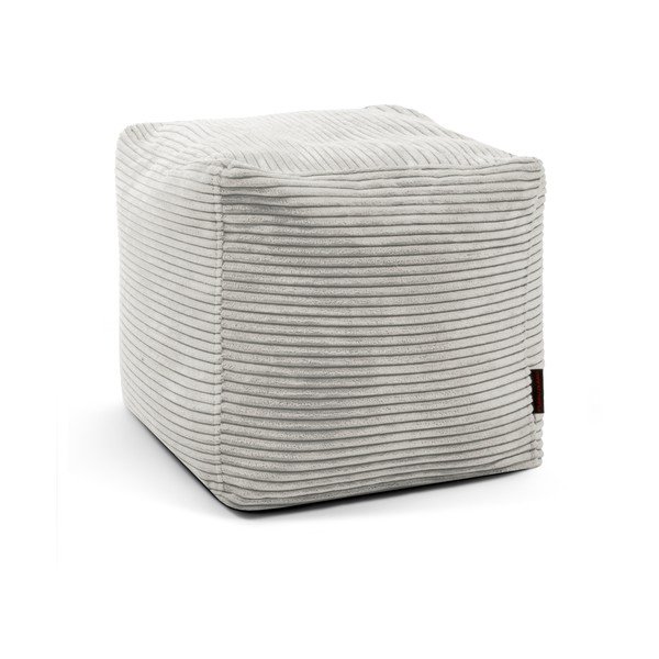 Kremno bela vreča za sedenje iz rebrastega žameta Up! MooG – SLOWDOWN