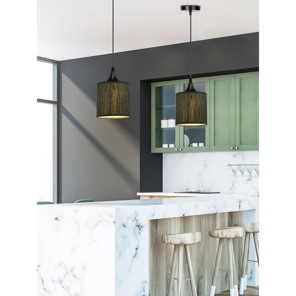 Temno zelena viseča svetilka s tekstilnim senčnikom ø 15 cm Patti – Candellux Lighting-image-1