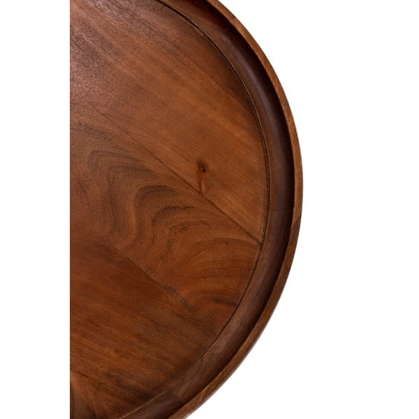 Temno rjava okrogla klubska mizica iz masivnega manga ø 80 cm Rose – MOME-image-2
