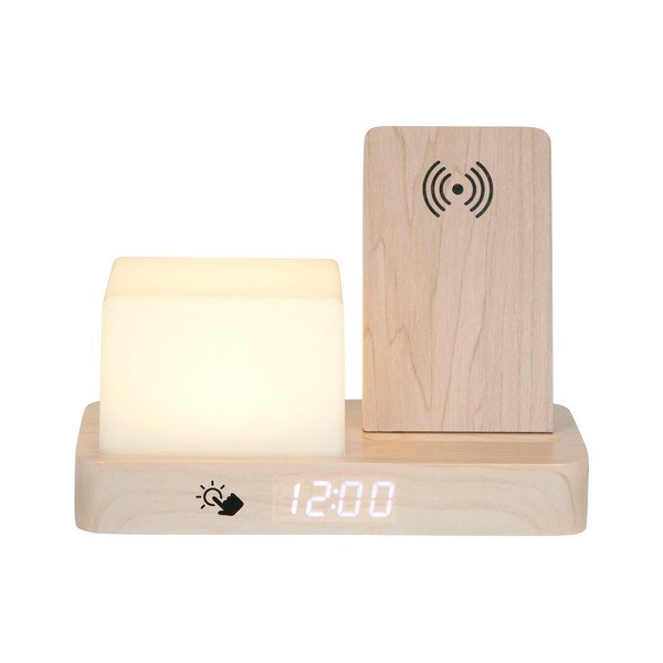 Digitalna/namizna budilka z brezžičnim polnilnikom Retro LED Night Light – Karlsson