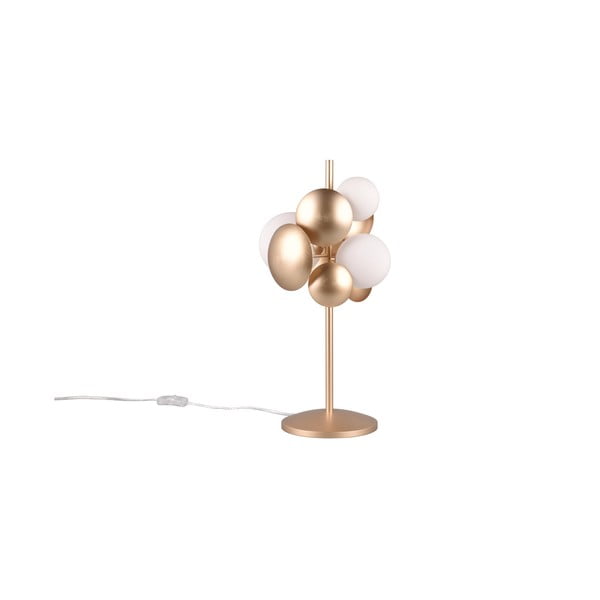 Bela/zlata namizna svetilka s steklenim senčnikom (višina 50 cm) Bubble – Trio Select