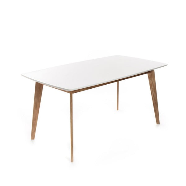 Jedilna miza z belo mizno ploščo 90x160 cm Kyra – Tomasucci