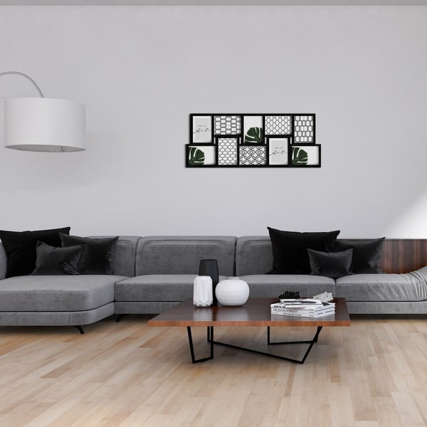 Črn plastičen stenski okvir 75x30 cm-image-1