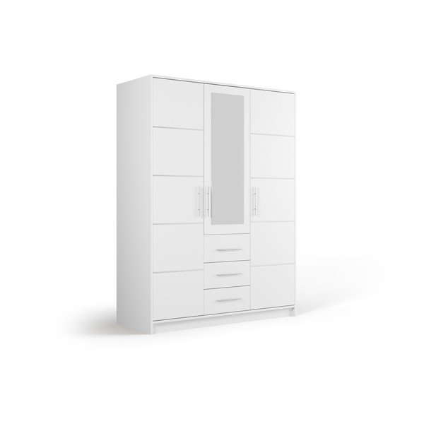 Bela garderobna omara z ogledalom 147x200 cm Derry - Cosmopolitan Design-image-2