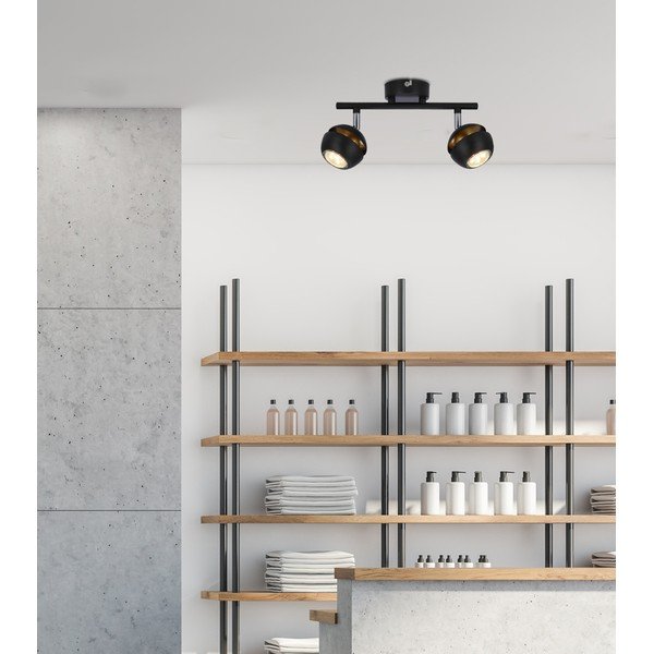 Črna/zlata stropna svetilka s kovinskim senčilom 8x32 cm Boni – Candellux Lighting-image-1