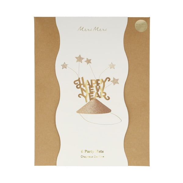 Party klobučki v kompletu 6 ks Happy New Year - Meri Meri-image-2