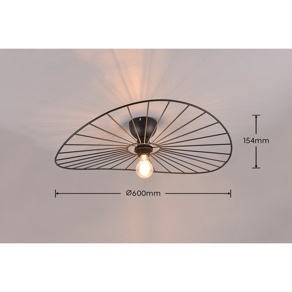 Mat črna stropna svetilka ø 60 cm Chapeau – Reality-image-4
