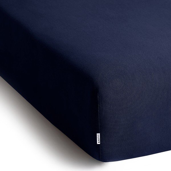 Temno modra napenjalna rjuha iz jerseyja 200x200 cm Amber – Restilo-image-2