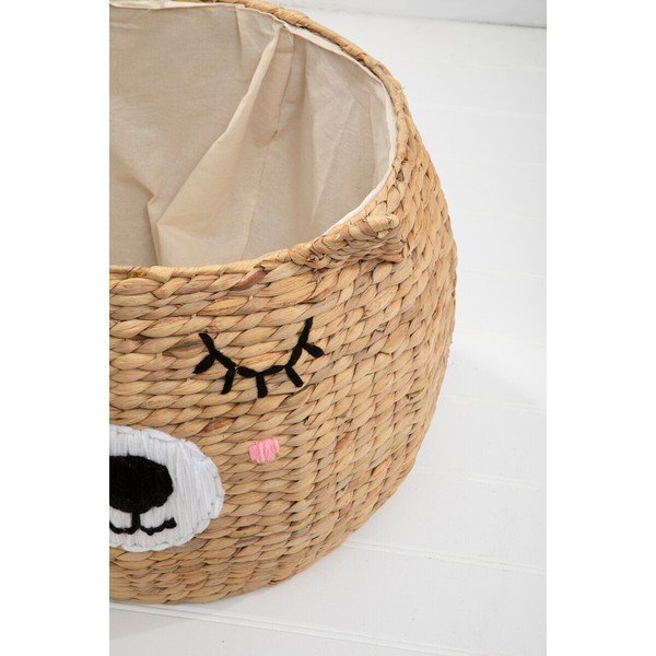 Otroška škatla za shranjevanje iz vodne hijacinte v naravni barvi ø 49x40 cm Lidi Cat Face – Premier Housewares-image-1